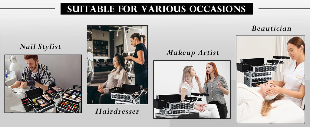Rolling Makeup Case with Wheels Drawers Large Professional Cosmetology Trolley Case Lockable Travel Cosmetic Storage Train Cases