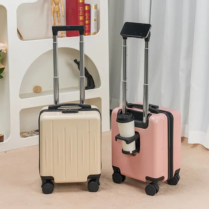 Small Luggage Travel Bag 14 Inches Luggage Travel Luggage with Cup Holder and Hook