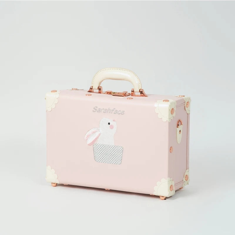 13/16/18 Inch Vintage Cosmetic Case Mini Carry-on Luggage Suitcase PU Lightweight Ready Bag Handbag Password Lock Makeup Box