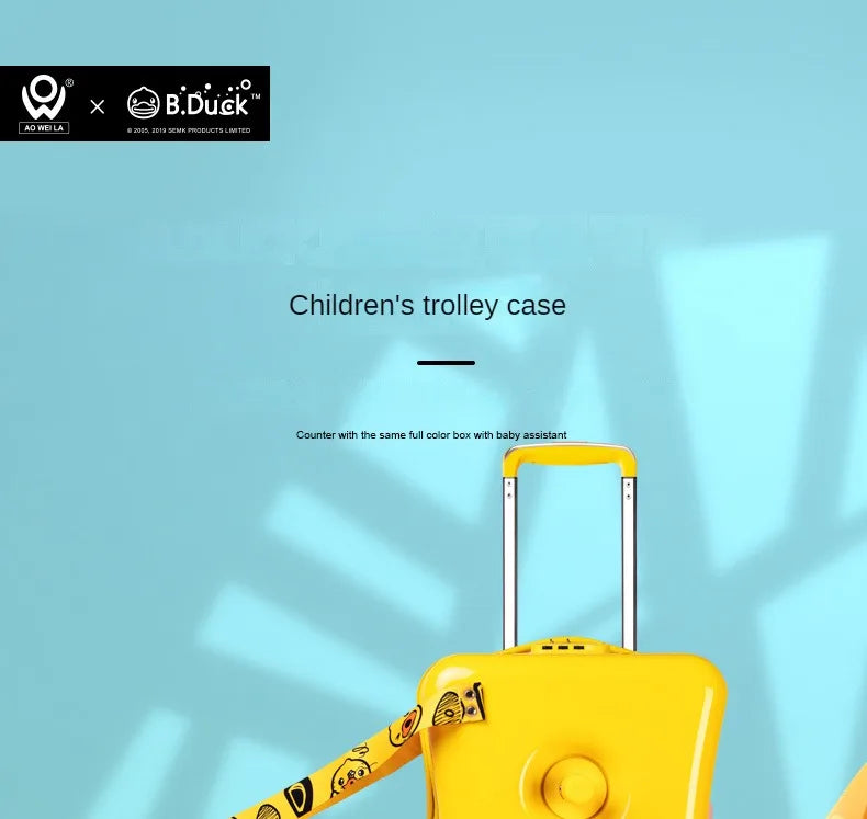 New children's riding suitcase on wheels kids cartoon trolley case travel suitcases can sit and ride horse rolling luggage gifts