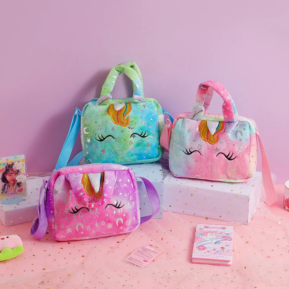 Fashion Sweet Unicorn Handbags For Girls Cute Kid Crossbody Shoulder Bag Children Birthday Party Gift Little Girl Small Purse