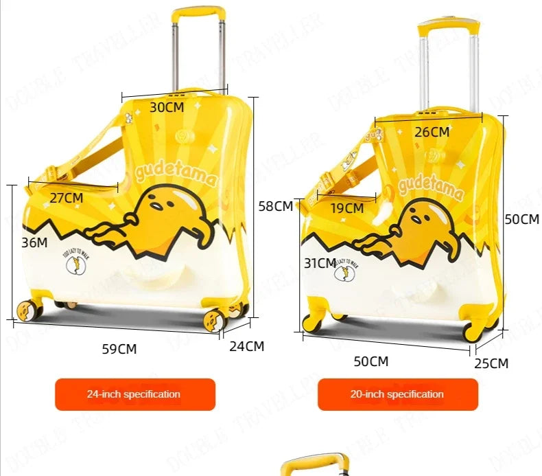 Travel kids luggage cartoon Riding trolley case children's riding suitcase can sit and ride rolling luggage gift travel bags