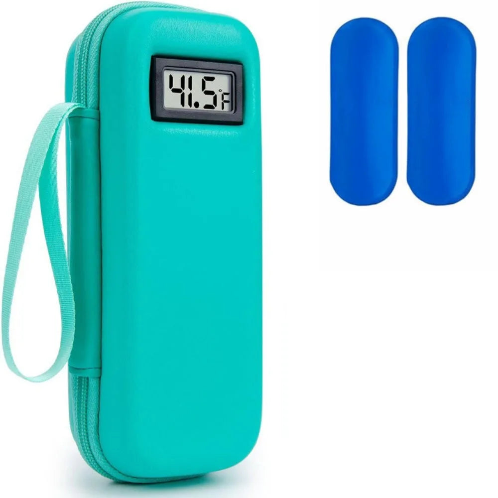Insulin Cooler Travel Case with Thermometer Display Waterproof Medicine Organizer Bag Insulin Cooling Bag for Diabetics