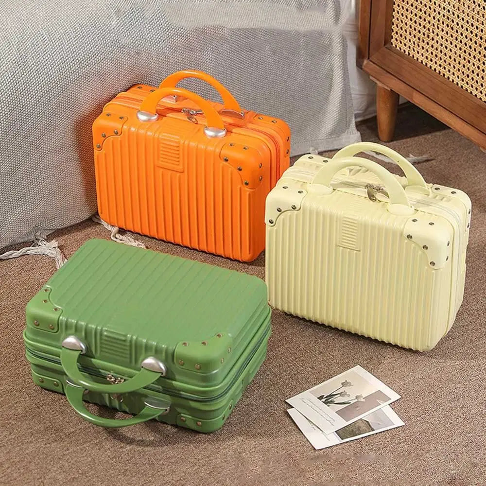 Hot Cosmetic Box 14 inch Mini Travel Suitcase Cosmetic Box Hand Luggage Organizer Makeup Case Small Password Box Boarding Case