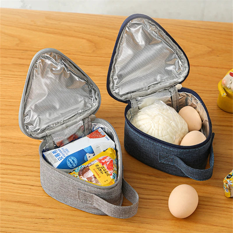 Mini Triangular Insulation Bag Aluminum Foil Thermal Cooler Lunch Tote Student Rice Ball Bag Lunch Box Bento Lunch Carry Bags