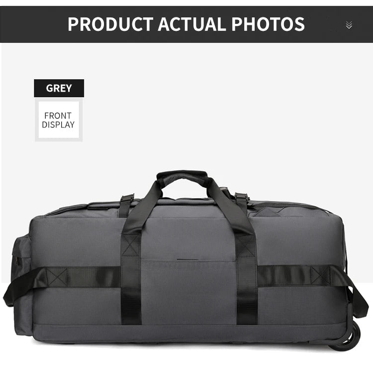Travel Bag, Large Capacity Handbag, Portable Outdoor Carry-On Luggage, Wheeled Travel Bag, Convenient and Practical Unisex Travel Bag