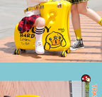 New children's riding suitcase on wheels kids cartoon trolley case travel suitcases can sit and ride horse rolling luggage gifts