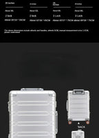 TravelTrolley Luggage 20‘’Carry-On Cabin Suitcase Travel Bags Rolling Luggage Aluminum-magnesium Alloy Travel Suitcase