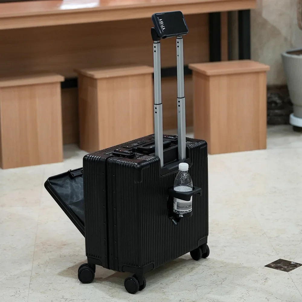 18 Inch Trolley Case Travel Suitcase Boarding Case Aluminum Frame Password Box Suitcase Universal Wheel Rolling Luggage Bag