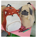SUPER QUALITY Japanese cute animal Pug bag original cloth backpack of junior high school students autumn schoolbag female gift