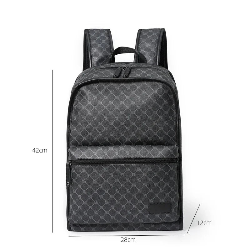 Luxury Floral Print Backpack Men Fashion Design Men's Backpacks Large-capacity Travel Bags PU Leather Backpack Male Schoolbag