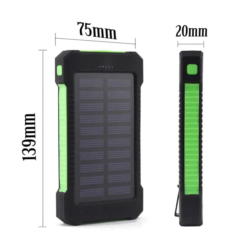 Lenovo 500000mAh Solar Power Bank Waterproof Outdoor Dual USB Ports Portable Solar Phone Charger Powerbank for Camping Travel