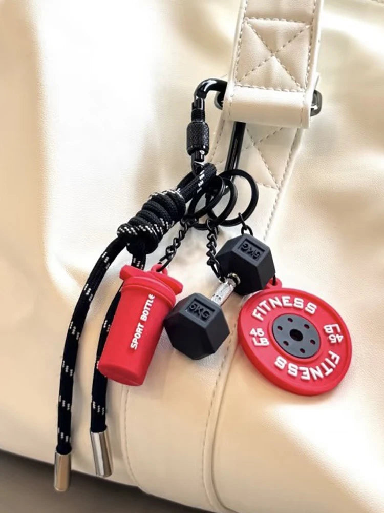 Fitness Keychain for Gym Lovers Premium Gift Sports Enthusiasts Accessories for Workout Bags Water Bottles D-shaped Buckle