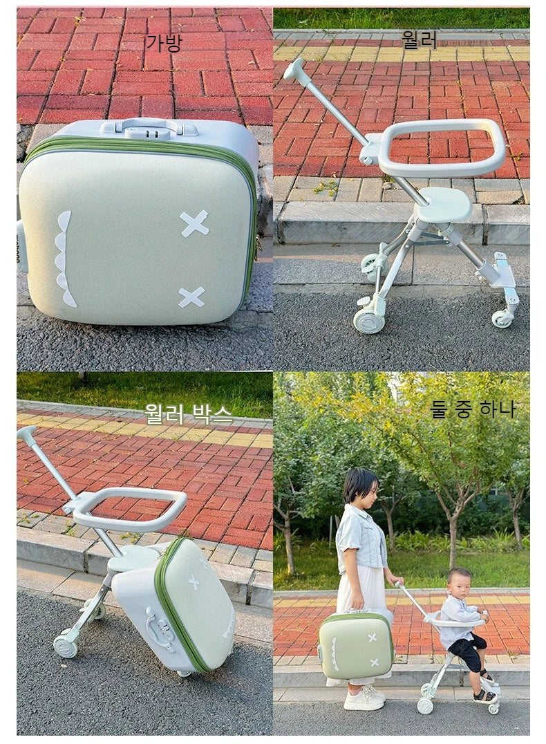 Cartoon Children's Trunk Baby Box Child Rideable Travel Bag 20 Inch Foldable Baby Car