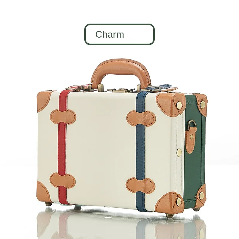 13/16/18 Inch Vintage Cosmetic Case Mini Carry-on Luggage Suitcase PU Lightweight Ready Bag Handbag Password Lock Makeup Box