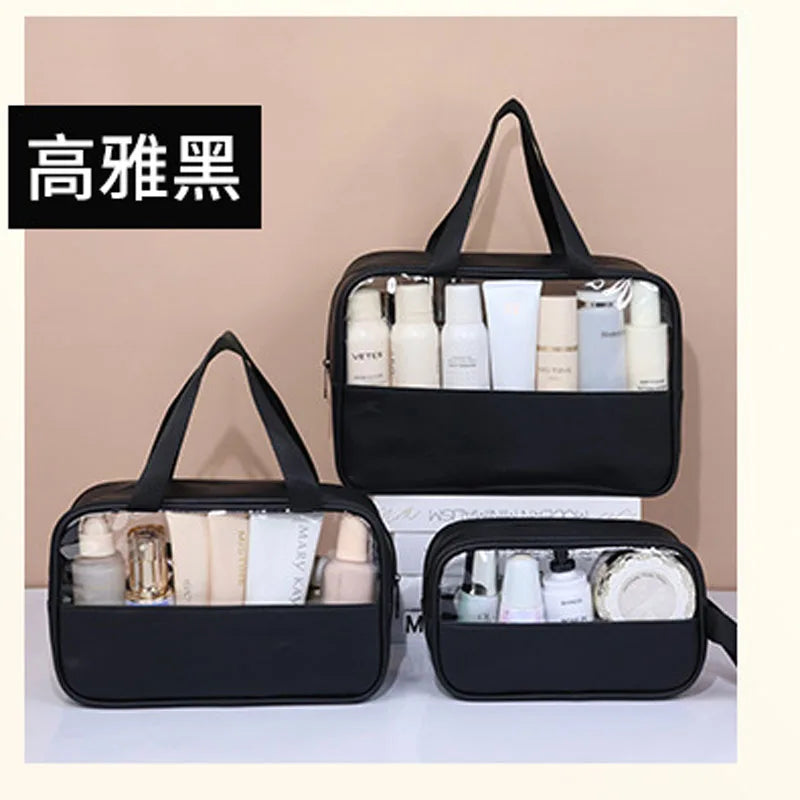 Portable Travel Cosmetic Bag Women Transparent Makeup Bag Large-Capacity Bath Wash Bags Multifunction Waterproof Storage Case