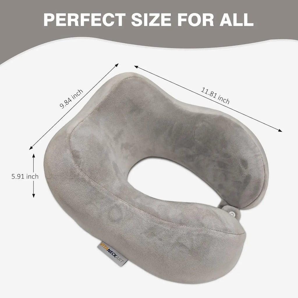 Memory Foam Travel Neck Pillow: Double Support for Neck, Head and Chin