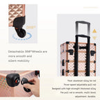 Makeup Trolley Case Detachable 4 in 1 Alloy Train Briefcase for Nail Manicure on Wheels Lock Salon Large Capacity Storage Case