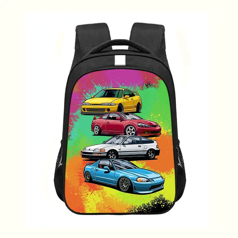 Japan JDM Racing Car Print Backpack Engine Turbo Women Men Rucksack Children School Bags for Teenager Laptop Backpack Travel Bag