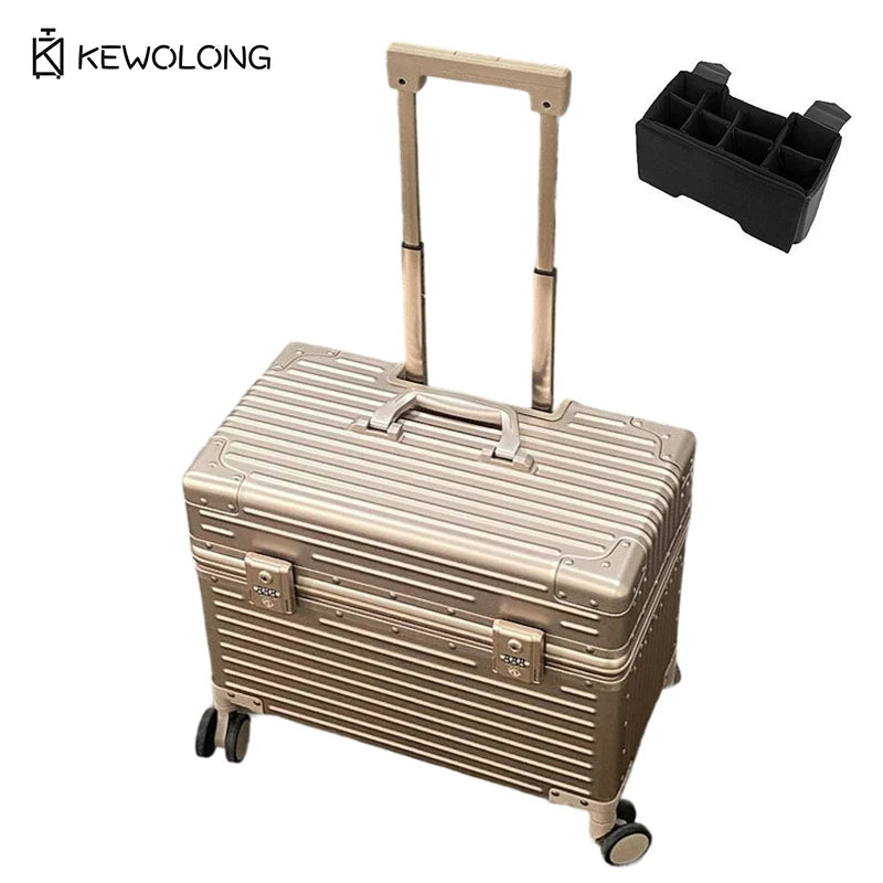 Right Angle Aluminum Suitcase, Top Opening Hard Shell Carry-On Luggage with 360° Spinner Wheels, Camera GearPhotography trolley