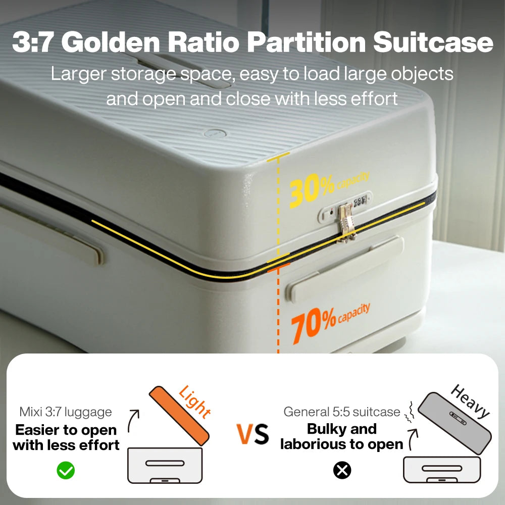 Mixi Large-Capacity Suitcase Trolley Case 26inch Checked in Hardside Rolling Wheels Luggage Wide Handle Travel Suitcases Trunk