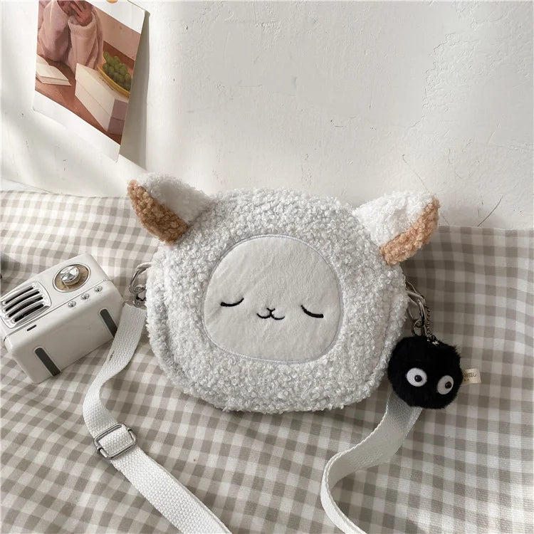 Japanese Style Kawaii Bag Women Cartoon Plush Shoulder Bag for Women New Crossbody Bag Small Phone Purse Bolsa Feminina