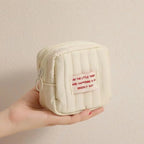 HOMEFISH Korean Square Small Makeup Bag Student Small Earphones Zero Wallet Girl Portable Lipstick Storage Bags