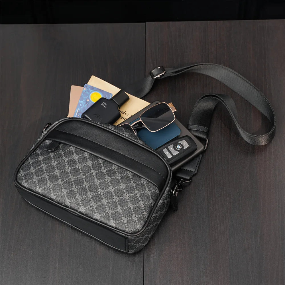 Luxury Floral Print Backpack Men Fashion Design Men's Backpacks Large-capacity Travel Bags PU Leather Backpack Male Schoolbag