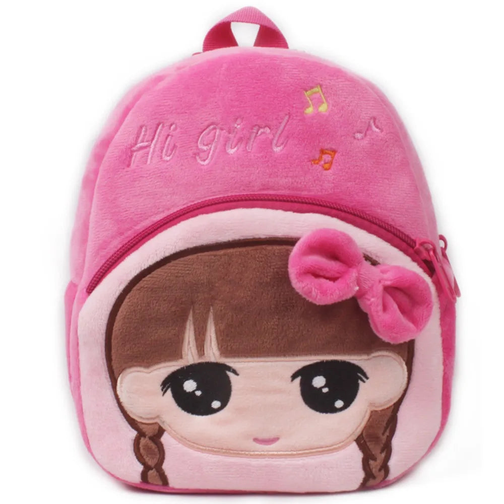 Kawaii 3D Cartoon Animal Kids Backpack Plush Mini Kindergarten Schoolbag Soft Stuffed Travel Backpack Birthday Gift
