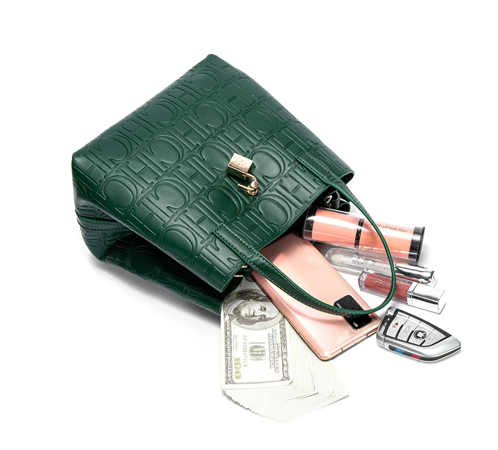 Classic Simple Solid Color Women's New 2024 Large Capacity Handbag Letter Element Women's Handbag