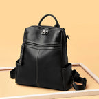 2023 Vintage Women Backpack Large Capacity School Bags Teenagers Girls School Backpack High Quality Genuine Leather Shoulder Bag