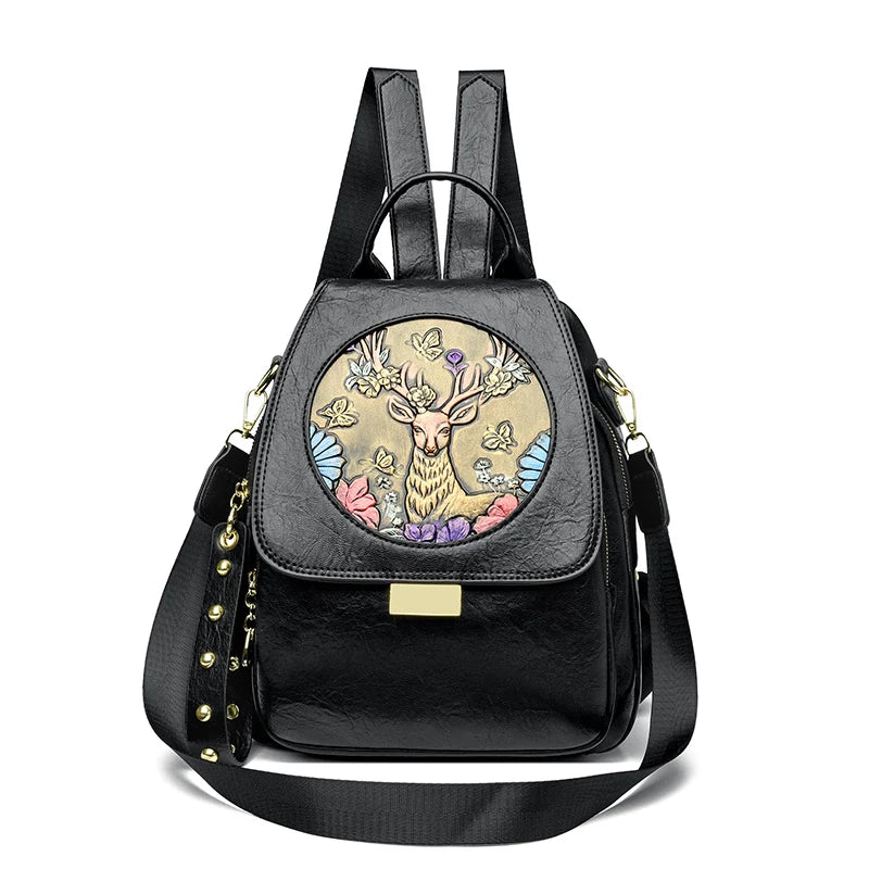 Luxury Women Genuine Leather Backpack Casual Ladies Shoulder Bag Fashion Large Capacity Travel Female Quality Cowhide Knapsack