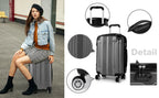 KONO Suitcase Lightweight hard case trolley suitcase with 4 twin wheels ABS material