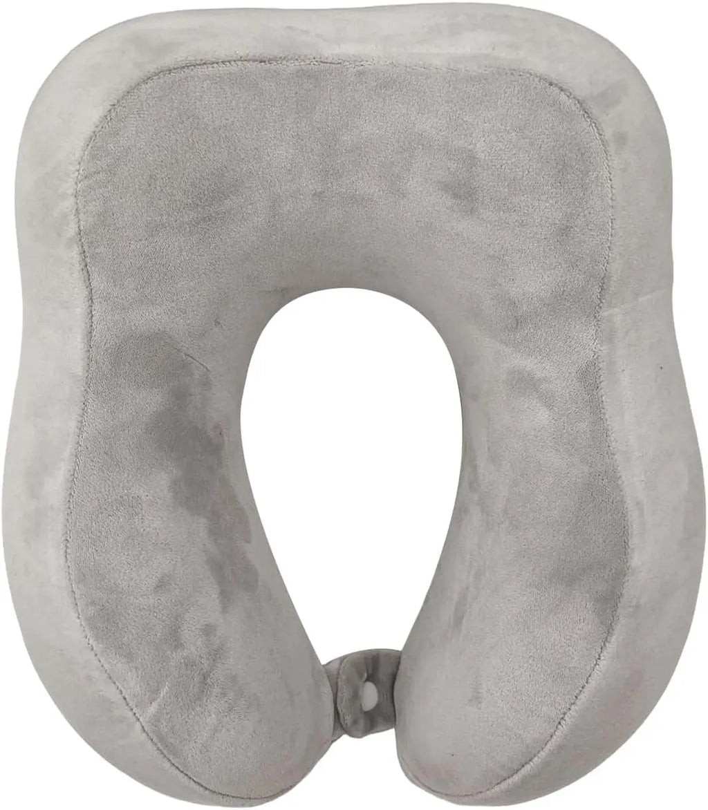 Memory Foam Travel Neck Pillow: Double Support for Neck, Head and Chin