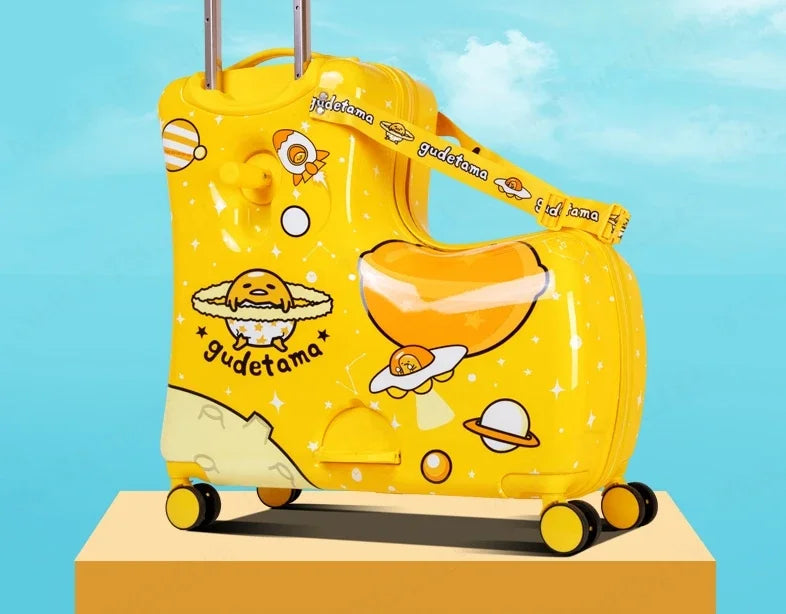 Travel kids luggage cartoon Riding trolley case children's riding suitcase can sit and ride rolling luggage gift travel bags