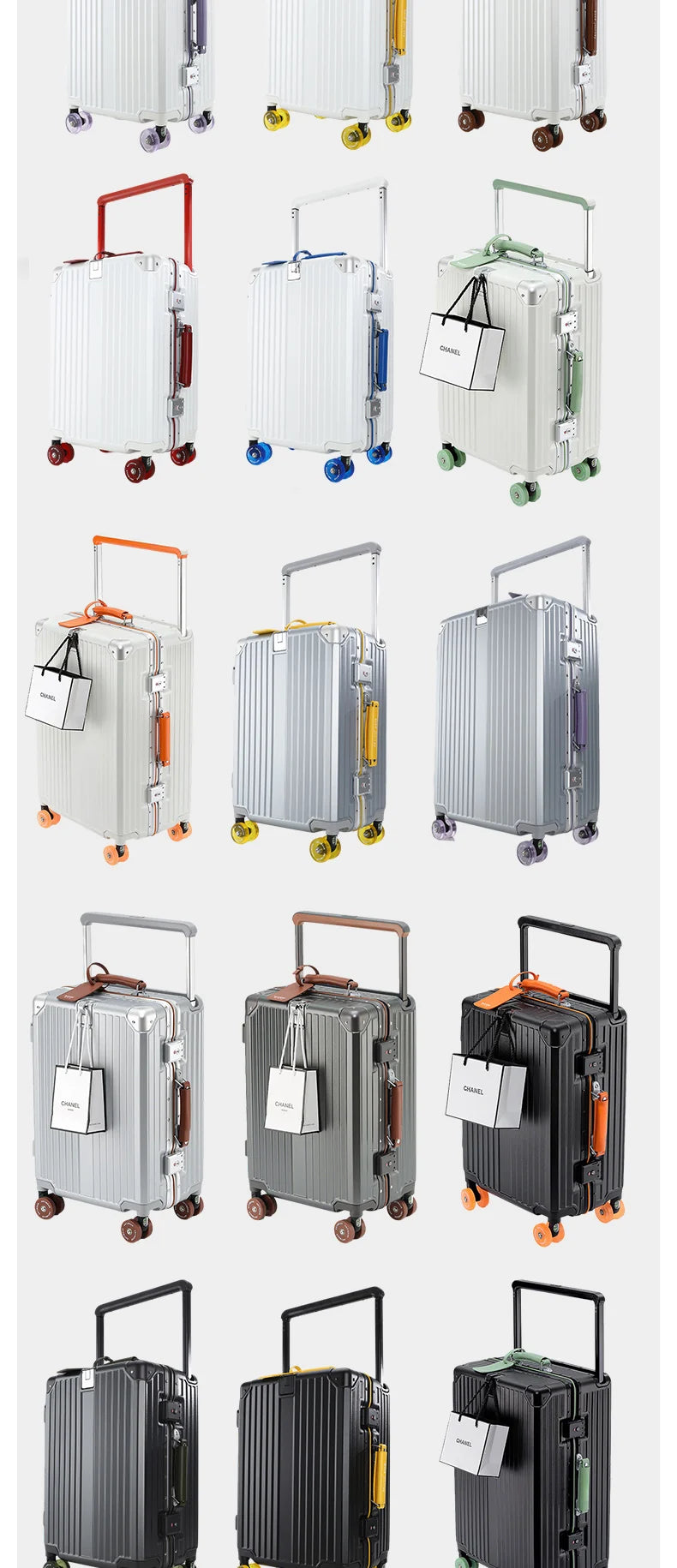 Women's Wide-Tube Telescopic Handle Luggage 2025 New Style 20-inch Carry-On Suitcase