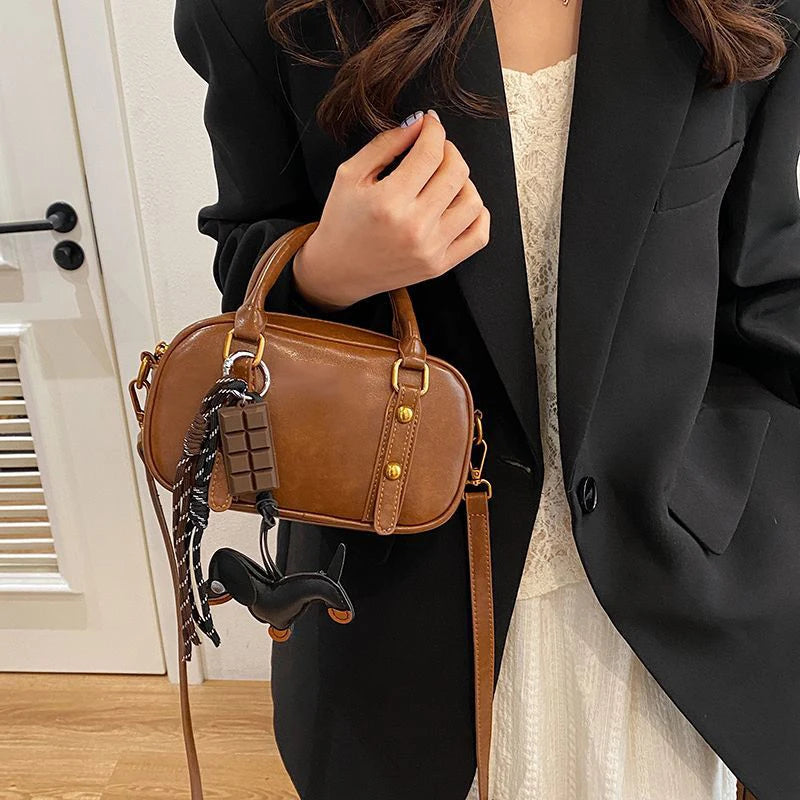 Leather Dachshund Bag Pendant Creative Keychain Lanyard bag Accessory Key Pendant Car Keyring Charm Gift