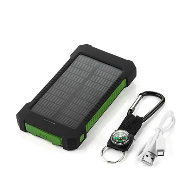 Lenovo 500000mAh Solar Power Bank Waterproof Outdoor Dual USB Ports Portable Solar Phone Charger Powerbank for Camping Travel