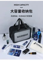 Dry-wet separation double transparent PU makeup bag portable washing bag cosmetic storage bag travel fitness swimming essentials