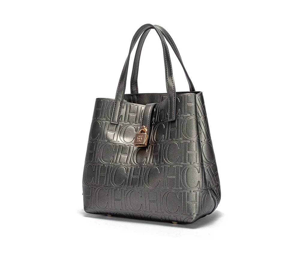 Classic Simple Solid Color Women's New 2024 Large Capacity Handbag Letter Element Women's Handbag
