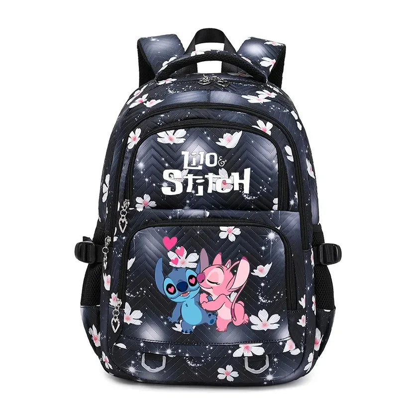 Stitch Large Capacity Backpack Daypack Lightweight Schoolbag Casual Travel Knapsack for Women Girls Pen Lunch Bags