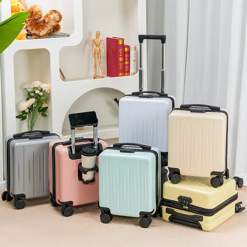 Small Luggage Travel Bag 14 Inches Luggage Travel Luggage with Cup Holder and Hook