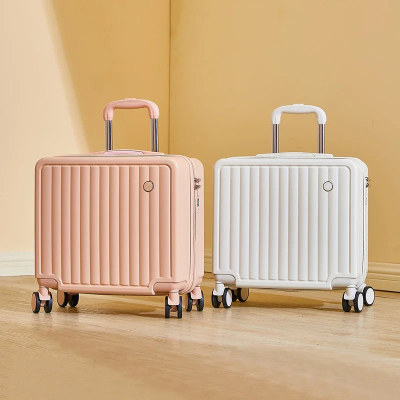 Small fresh 18 "airline cute trolley box passcode box travel luggage-free suitcase for men and women