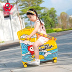 Travel kids luggage cartoon Riding trolley case children's riding suitcase can sit and ride rolling luggage gift travel bags