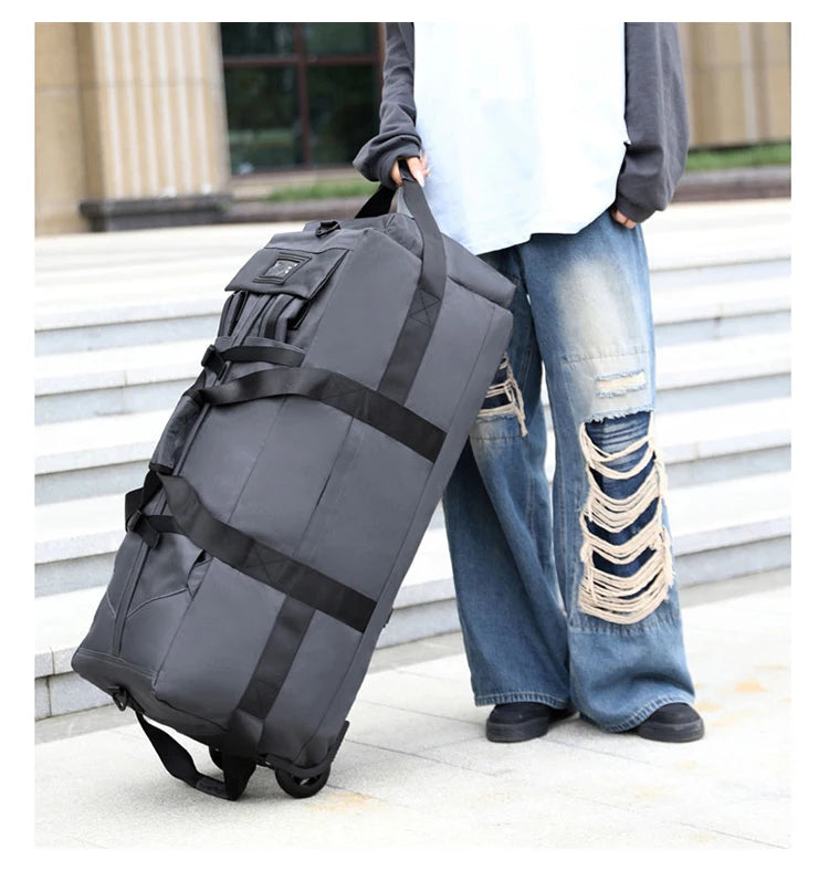 Travel Bag, Large Capacity Handbag, Portable Outdoor Carry-On Luggage, Wheeled Travel Bag, Convenient and Practical Unisex Travel Bag