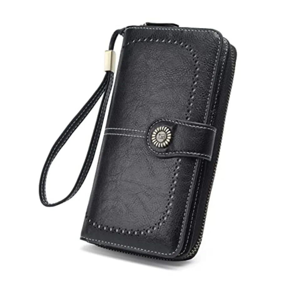 Women's Wristlet Wallet with Coin Pocket (large capacity)