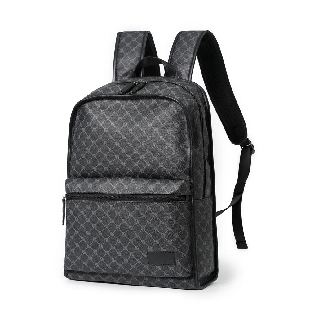Luxury Floral Print Backpack Men Fashion Design Men's Backpacks Large-capacity Travel Bags PU Leather Backpack Male Schoolbag