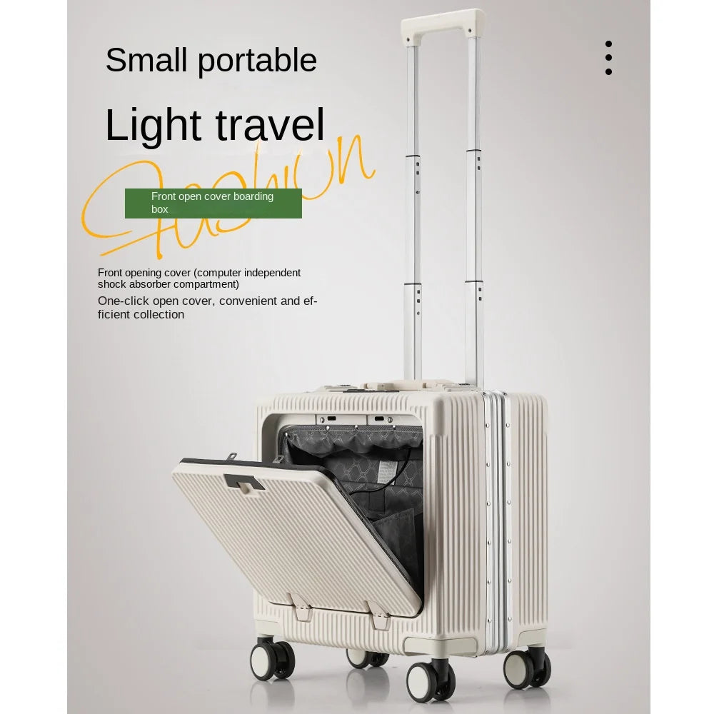 18 Inch Trolley Case Travel Suitcase Boarding Case Aluminum Frame Password Box Suitcase Universal Wheel Rolling Luggage Bag