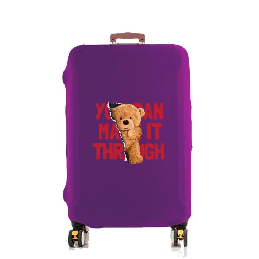Luggage Cover Suitcase Protector Crack Bear Travel Thicken Elasticity Dust Cover Anti-scratch Protective Case 18-32 Inch Trolley