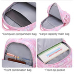 Stitch Large Capacity Backpack Daypack Lightweight Schoolbag Casual Travel Knapsack for Women Girls Pen Lunch Bags